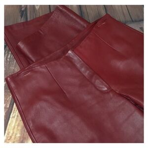 WILSONS LEATHER PELLE STUDIO Burgundy Leather Pants